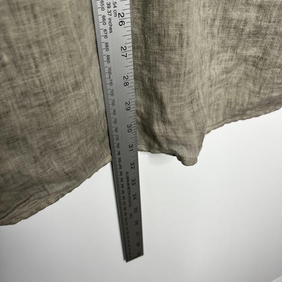 J Jill Linen Shirt Womens Medium Tunic Long Sleeve Relaxed Fit Pullover Top - Picture 9 of 13